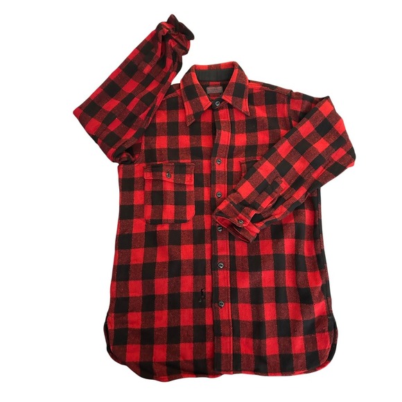 Sportclad Other - Vintage Sportclad JC Penney Buffalo Plaid Flannel Shirt Red Black L (1210)